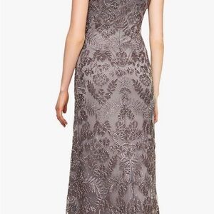 Tadashi Shoji Women’s Lace Corded Illusion Neck Gown